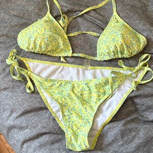 Yellow Floral Bikini Set